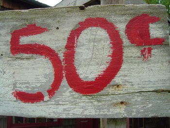 This sign advertising a "real cheap price" was photographed by Keith Syvinski of Franklin, IN. 